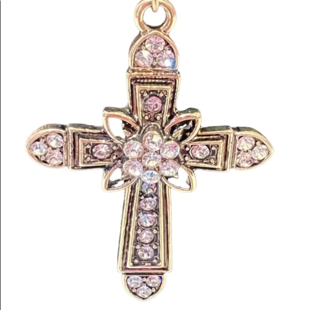 Women’s Calla Crystal Goldstone Cross Earrings